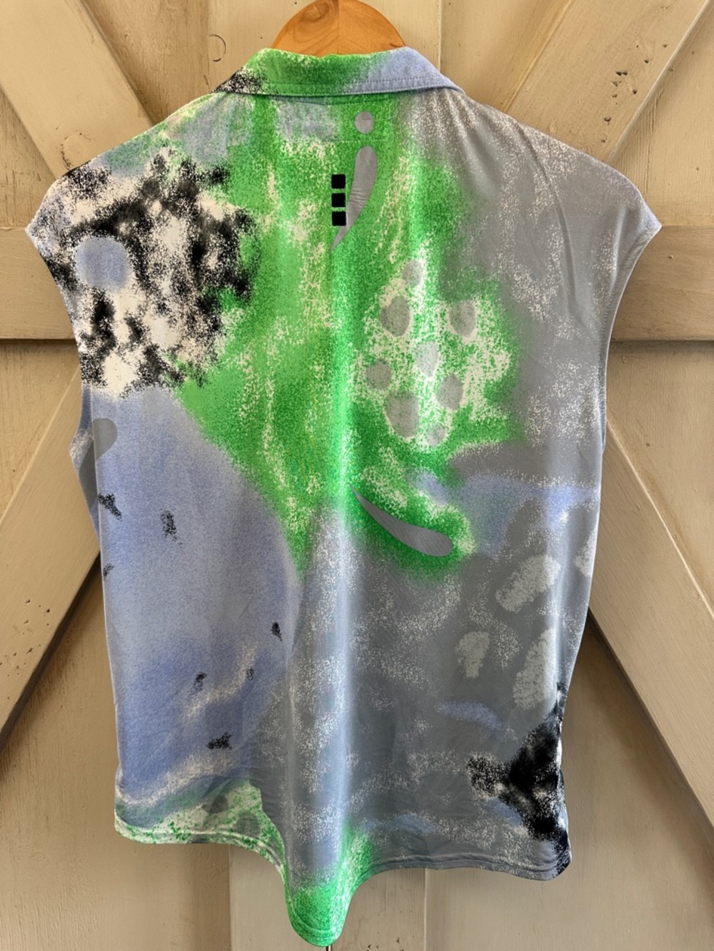 Jamie Sadock Sleeveless Golf Top Medium Abstract Print Quarter Zip Stretch - Picture 7 of 8